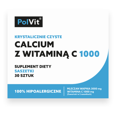 Wapń z witaminą C 1000 30 saszetek - PolVit